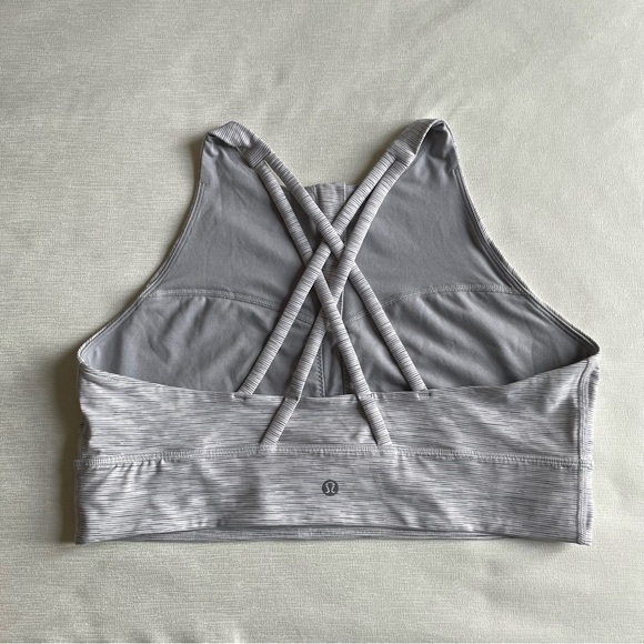 Lululemon Gray High-Neck Sports Bra - Picture 3 of 8